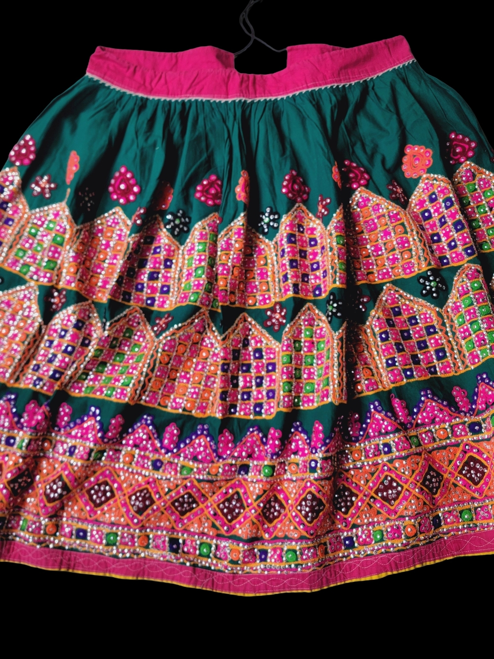 Handmade Artisan Ethnic India Banjara Vintage Embroidered Skirt Costume Cosplay